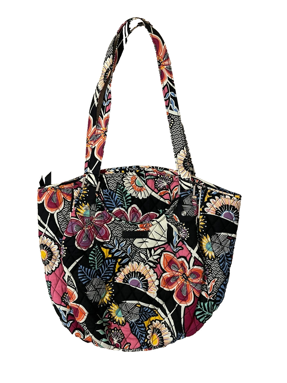 VERA BRADLEY Kauai Floral Purse Tote Shoulder Bag Quilted Floral Retired Colors